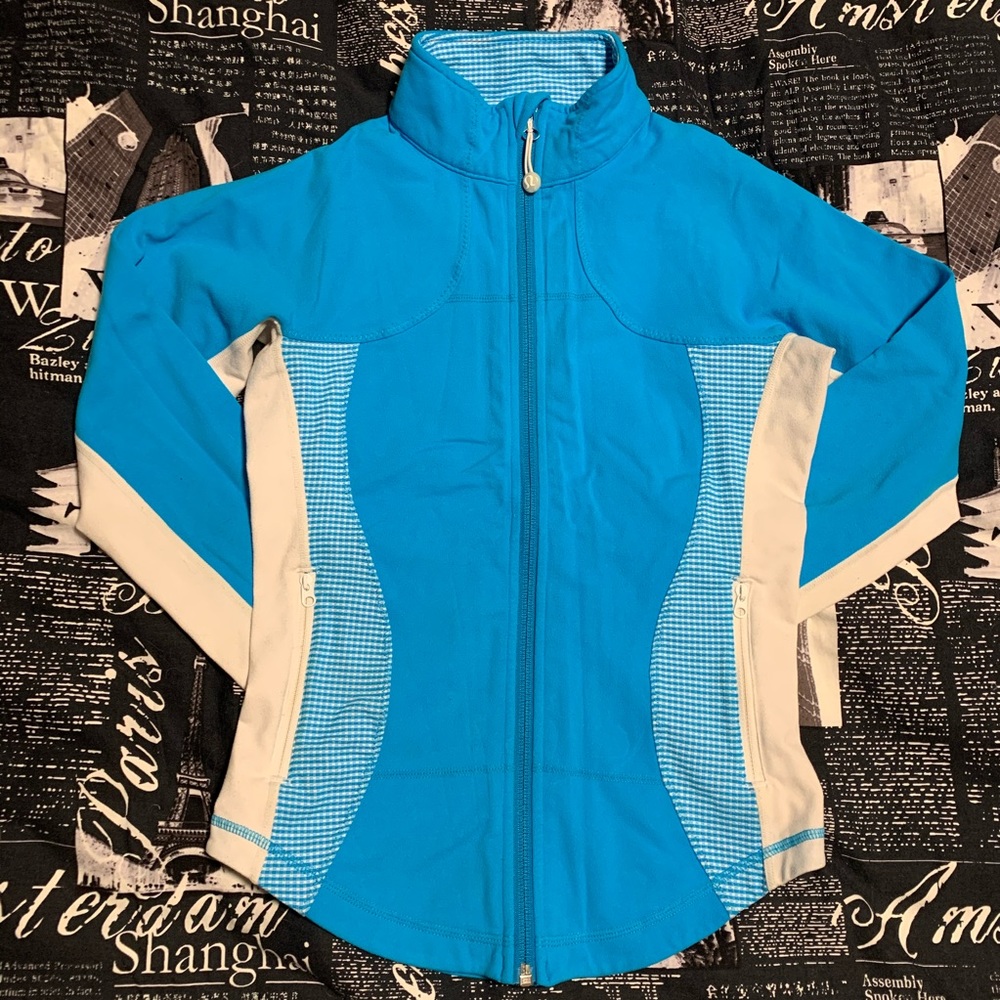Blue gingham Lululemon define jacket size 4